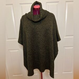 Roots Womens Cape Poncho Shawl Cowl Neck One Size Green